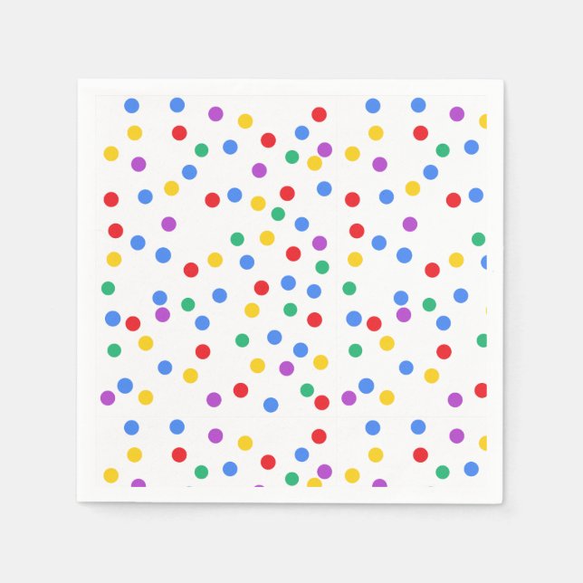 Cute Colourful Confetti Dots Napkin (Front)