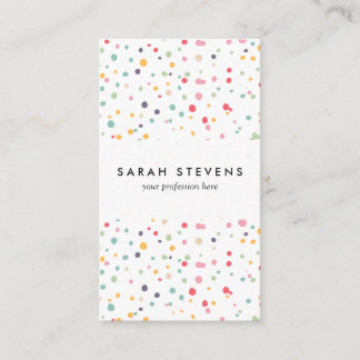 Cute Colourful Confetti Dots Pattern Business Card