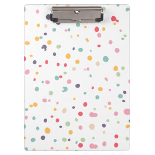 Cute Colourful Confetti Dots Pattern Clipboard