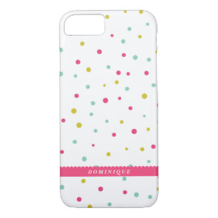 Cute Colourful Confetti Dots Pattern Customisable iPhone 8/7 Case