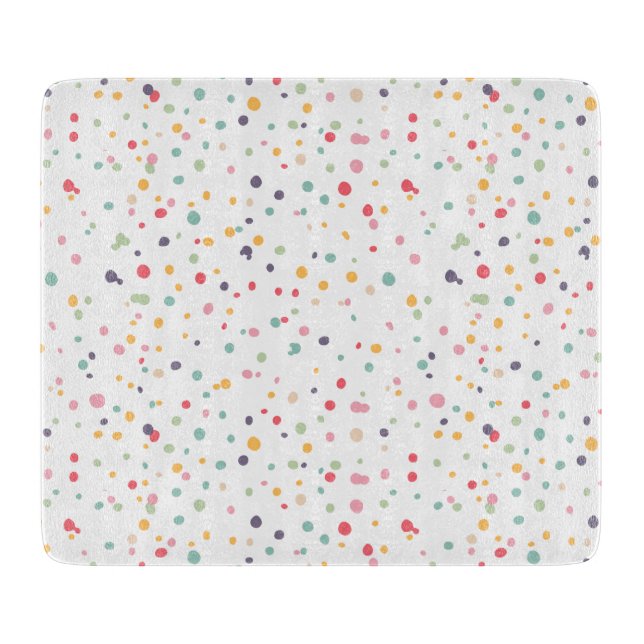 Cute Colourful Confetti Dots Pattern Cutting Board (Front)