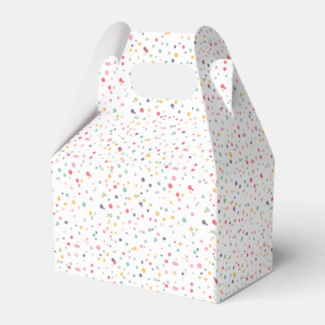 Cute Colourful Confetti Dots Pattern Favour Box (Back Side)