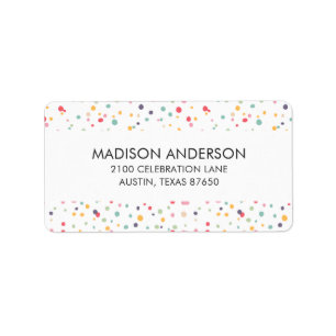 Cute Colourful Confetti Dots Pattern Label