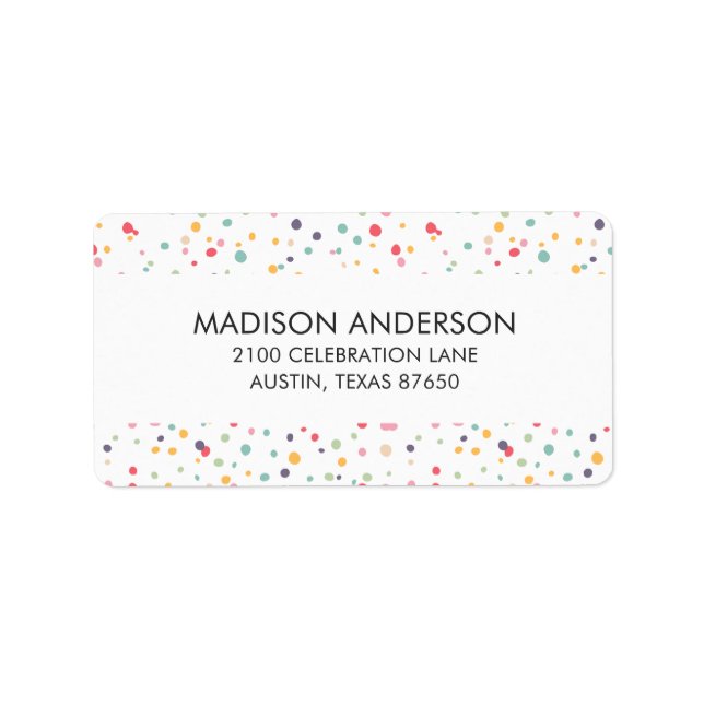 Cute Colourful Confetti Dots Pattern Label (Front)