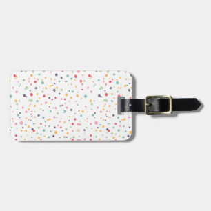Cute Colourful Confetti Dots Pattern Luggage Tag