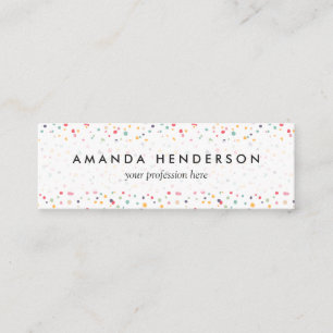 Cute Colourful Confetti Dots Pattern Mini Business Card