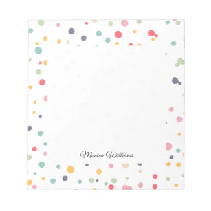 Cute Colourful Confetti Dots Pattern Notepad