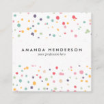 Cute Colourful Confetti Dots Pattern Square Business Card<br><div class="desc">Cute Colourful Confetti Dots Pattern</div>