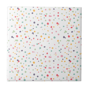 Cute Colourful Confetti Dots Pattern Tile