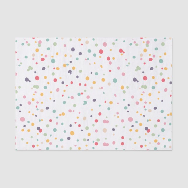 Cute Colourful Confetti Dots Pattern Tissue Paper (Front)