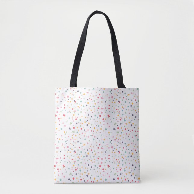 Cute Colourful Confetti Dots Pattern Tote Bag (Front)
