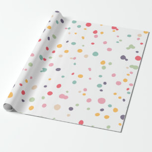 Cute Colourful Confetti Dots Pattern Wrapping Paper