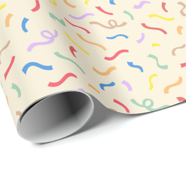 Cute Colourful Confetti Pattern Wrapping Paper (Roll Corner)