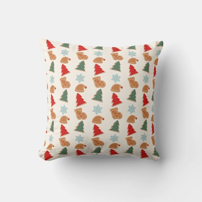 Cute Colourful Cookies Pattern Christmas Cushion (Front)