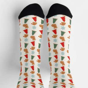 Cute Colourful Cookies Pattern Christmas Socks
