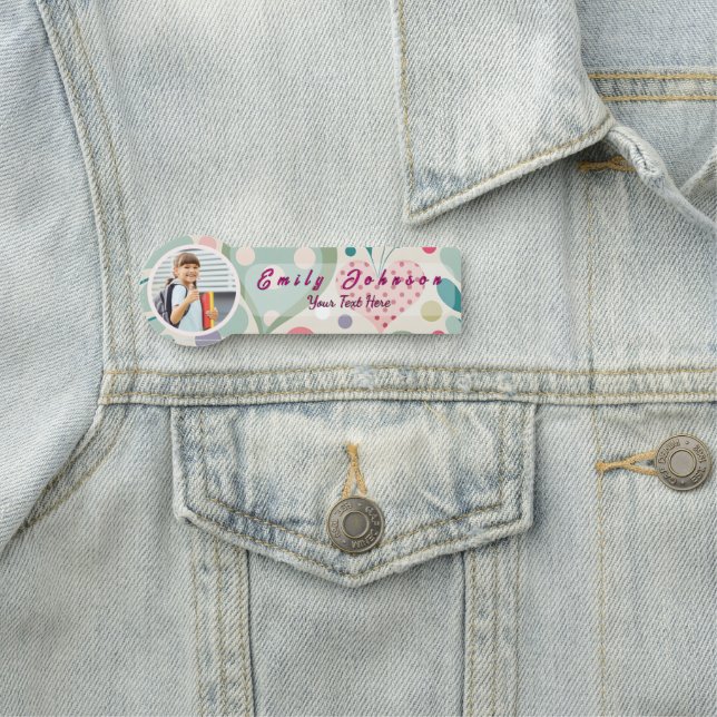 Cute Colourful Custom Kid Name & Photo  Tag (In Situ)