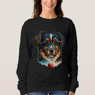 Cute Colourful Dachshund Dog Valentine's Day Sweatshirt