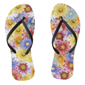  cute colourful daisies Flip Flops