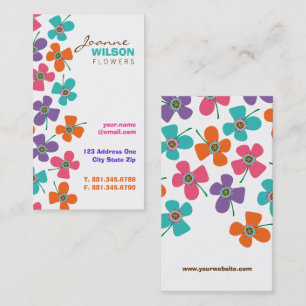 Cute Colourful Daisies Pop Summer Flowers Whimsica Business Card
