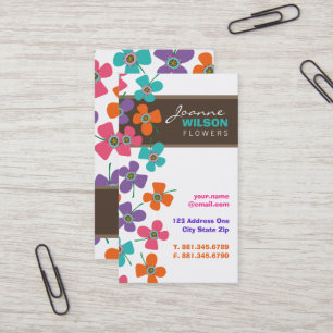 Cute Colourful Daisies Pop Summer Flowers Whimsica Business Card