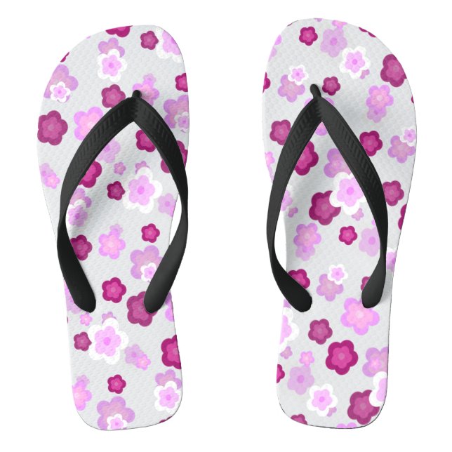 Cute colourful Daisy flower pattern Birthday name Flip Flops (Footbed)