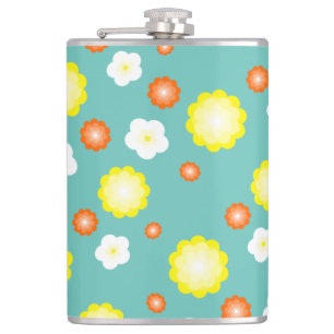 Cute colourful Daisy flower pattern Hip Flask