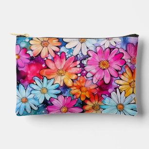 Cute Colourful Daisy Flowers Accessory Pouch