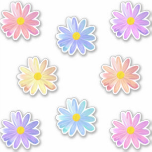 Cute Colourful Daisy Flowers Stickers