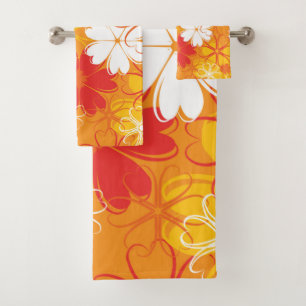 Cute Colourful Daisy Illustration Floral Pattern Bath Towel Set