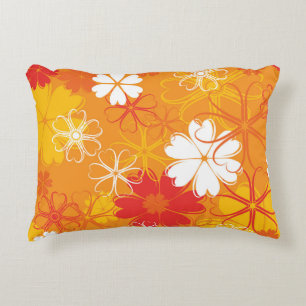 Cute Colourful Daisy Illustration Floral Pattern Decorative Cushion