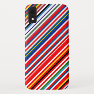 Cute colourful decorative stripes iPhone XR case