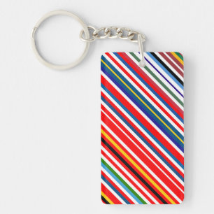Cute colourful decorative stripes key ring