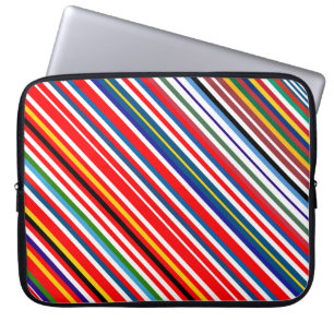Cute colourful decorative stripes laptop sleeve
