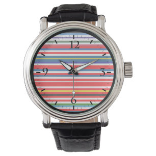 Cute colourful decorative stripes watch