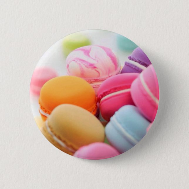 Cute Colourful Dessert French Macaron 6 Cm Round Badge (Front)