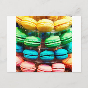 Cute Colourful Dessert French Macaron Postcard