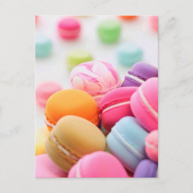 Cute Colourful Dessert French Macaron Postcard (Front)