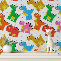 Cute Colourful Dinosaur Kids Room Decor