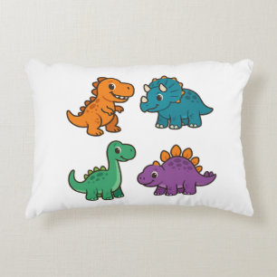 Cute Colourful Dinosaurs – Adorable Cartoon Dino D Decorative Cushion