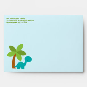 Cute colourful dinosaurs customisable envelope