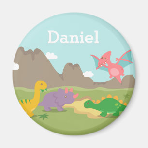 Cute Colourful Dinosaurs Kids Magnet