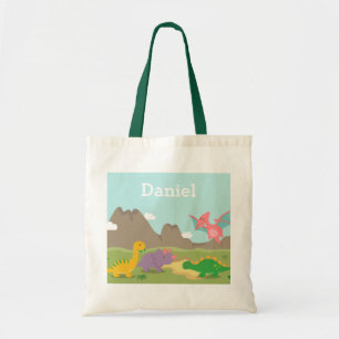 Cute Colourful Dinosaurs Kids Tote Bag