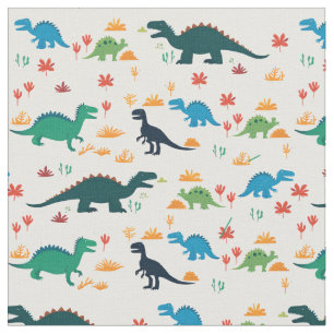Cute Colourful Dinosaurs Pattern Fabric