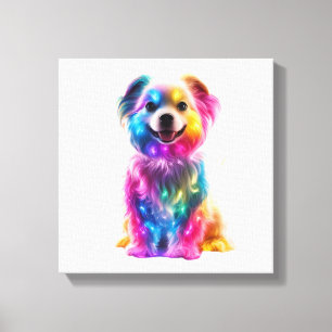 Cute Colourful Dog Canvas Print