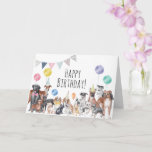 Cute Colourful Dog Happy Birthday Card<br><div class="desc">Say happy birthday with this adorable assortment of dogs!</div>