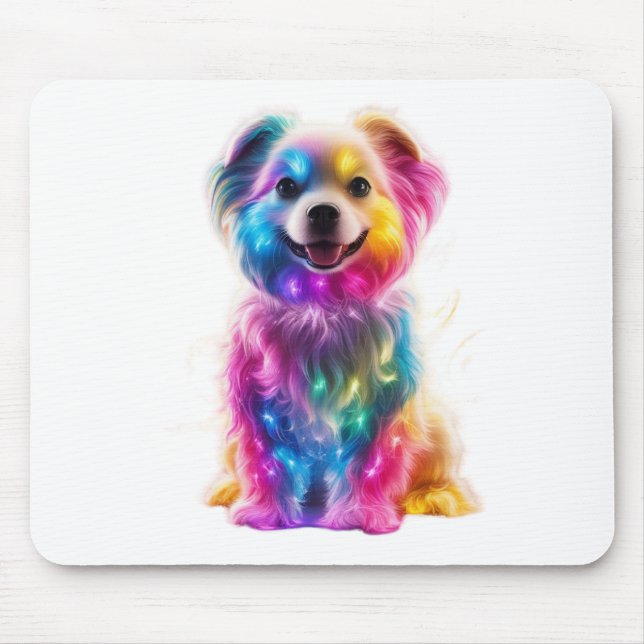 Cute Colourful Dog Mouse Mat (Front)