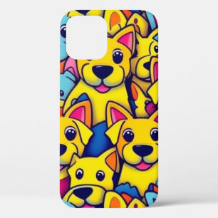 Cute colourful dogs happy dogs iPhone 12 pro case
