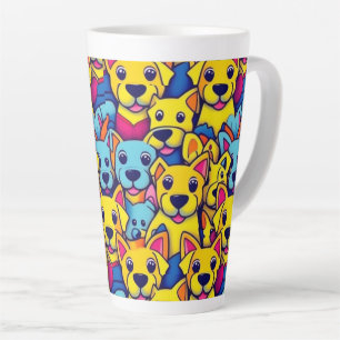 Cute colourful dogs happy dogs latte mug
