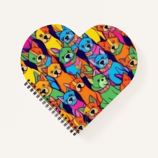 Cute colourful dogs happy dogs notebook (Front)
