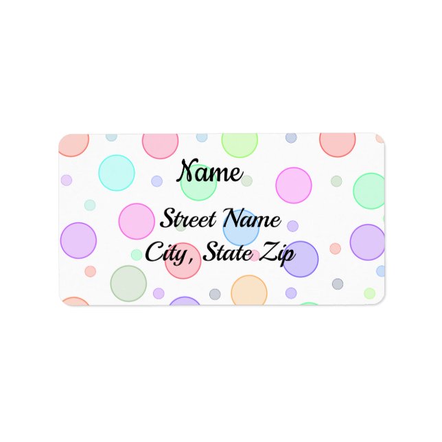 Cute Colourful Dots Return Address Labels (Front)